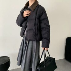 批发翻领短款羽绒服女2025新款今年流行爆款高级感韩系面包服外套冬季