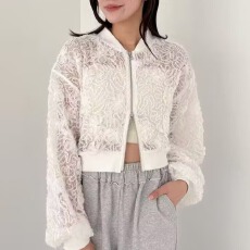 批发短外套女2025年<b class='q'>韩国</b>春秋新款时尚蕾丝拼接立领简约针织夹克服