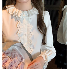 批发杨小卷法式宫廷风设计感白色<b class='q'>衬衫</b>女<b class='q'>长袖</b>高级感内搭上衣2026春上新