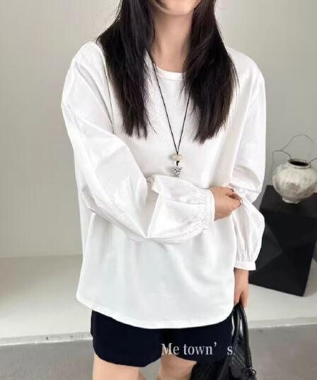 열세 개 높음 물품 레이스 조각 이후 트임 셔츠 2026 이른 봄 새로운 한국 스타일 캐주얼 다용도 루즈핏 셔츠