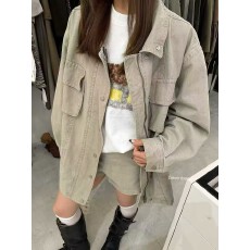 批发2026春季新款<b class='q'>韩国</b>东大门复古多口袋设计感小众宽松工装风<b class='q'>外套</b>女潮