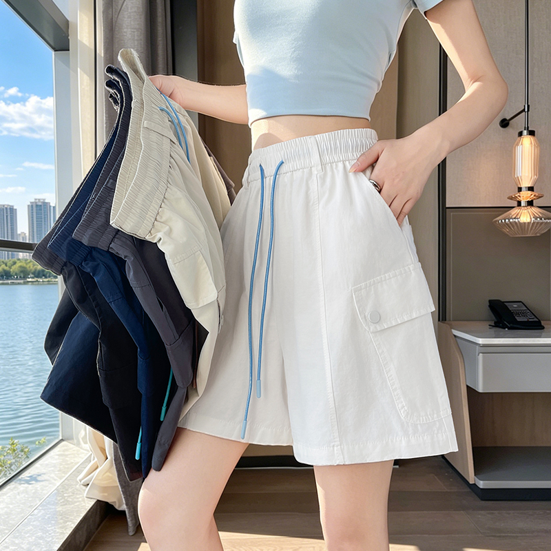 RY5607# 实拍工装短裤2026夏季新款速干工装裤女薄款高腰速干裤冰丝运动裤