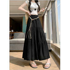 批发实拍<b class='q'>半身</b>裙女夏季新款荷叶边蛋糕裙长款高腰伞裙仙女中<b class='q'>长裙</b>子