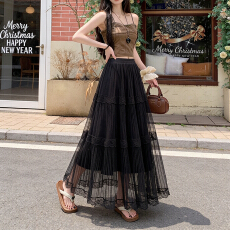 批发实拍蕾丝拼接<b class='q'>半身裙</b>女<b class='q'>裙</b>春夏新款宽松长<b class='q'>裙</b><b class='q'>蛋糕裙</b>a<b class='q'>字</b>大摆<b class='q'>半身裙</b>子
