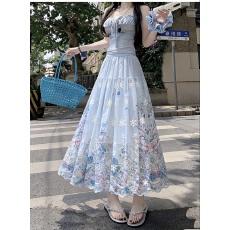 批发实拍 韩系蕾丝刺绣镂空<b class='q'>半身裙</b>2026春夏宽松遮跨A字伞裙蛋糕大摆裙