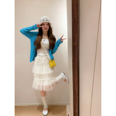 批发实拍2026春夏新款网纱中裙女生百搭仙气蛋糕裙韩版