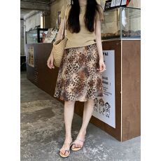 批发实拍春夏时尚豹纹气质中长款半身裙修身辣妹包臀A字半身裙