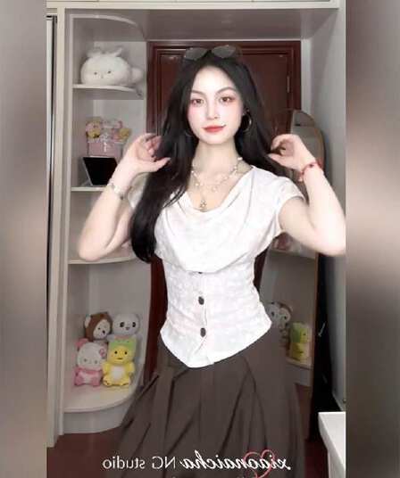한 부서 자카드 흔들다 칼라 니트 반팔 티셔츠 여성 여름 Chic 작은 대중 아름다운 슈퍼 잘 생긴 허리 수축 슬림해 보이는 맨위