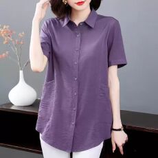 批发<b class='q'>夏装</b>新款大码女装气质时尚衬衫中长款网红宽松衬衣<b class='q'>妈妈装</b>