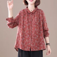 批发大码<b class='q'>妈妈装</b>衬衫碎花漂亮气质加大遮肚显瘦减龄春夏季衬衫