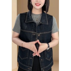 批发棉小个子开衫牛仔马甲女2026春季季新款减龄气质显瘦上衣