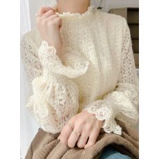 批发法式小众设计感蕾丝衫女2026春夏新款气质别致内搭打底衫长袖