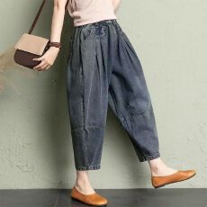 批发180斤可穿胖MM新款大码牛仔<b class='q'>裤</b>女<b class='q'>垮</b><b class='q'>裤</b>宽松显瘦哈伦<b class='q'>裤</b>