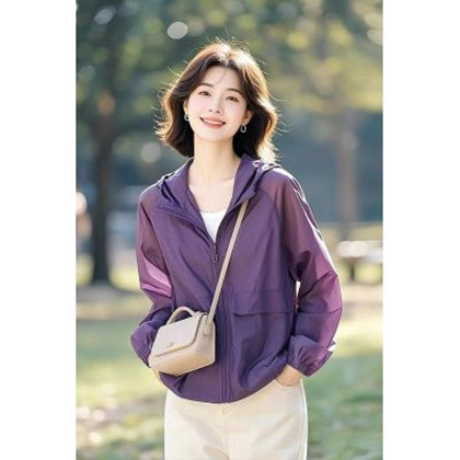 여름 슈퍼 화재 작은 대중 아니요 명중 섹션 외국 가스 캐주얼 느긋한 바람 다용도 얇고 가벼운 보라색 자외선 차단 재킷 여성 의류