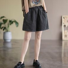 批发<b class='q'>大码</b>牛仔短裤裙裤夏季薄款200斤显瘦松紧高腰休闲裤
