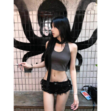 批发欧美式性感辣妹低腰绑带毛边牛仔超短裤女修身显瘦提臀包臀<b class='q'>热裤</b>潮