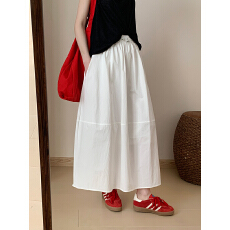 批发话里高腰抗皱速干伞裙2026春季新款韩版百搭纯色淑女气质半身裙