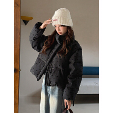 批发韩版短款立领羽绒服女2025冬季新款宽松小个子面包服加厚保暖外套