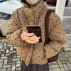批发韩版短款立领羽绒服女2025冬季新款宽松小个子面包服加厚保暖外套