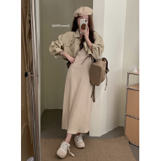 批发韩系简约百搭显瘦背心<b class='q'>连衣裙</b>女装秋款打底长裙