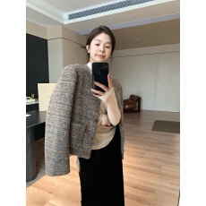 批发冬季保暖棉服上衣简约日常加厚夹棉气质小香短外套女