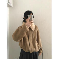 批发皮草！重工简约时尚廓形外套羊毛外套