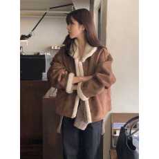 批发2025冬季露思许妍同款百搭皮毛一体羊羔毛外套女