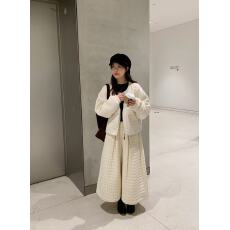 批发2025冬季新款欧货时尚格纹宽松短款羽绒服外套阔腿裤<b class='q'>两件</b>套套装<b class='q'>女</b>