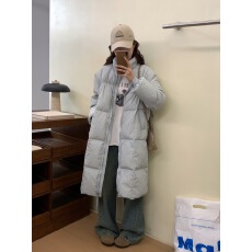 批发实拍～2025冬装洋气新款韩系百搭保暖长款羽绒服白鸭绒外套潮