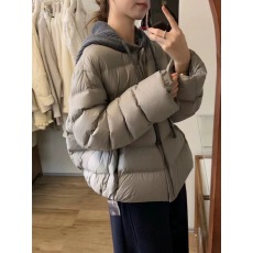 批发2025冬季新款韩式百搭针织连帽90白鸭绒泡芙羽绒服女