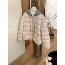 批发2025冬季新款韩式百搭针织连帽90白鸭绒泡芙羽绒服女