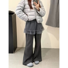 批发韩版高腰网纱屁帘裙微喇<b class='q'>裤</b>2025冬季新款女假两件洋气<b class='q'>显瘦</b>拖地长<b class='q'>裤</b>