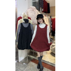 批发26年早春！超韩叠穿超百搭娃娃裙+纯色半高领打底衫套装(配发圈)