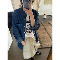 批发实拍～26年早春！韩系松驰感慵懒风牛仔衬衫