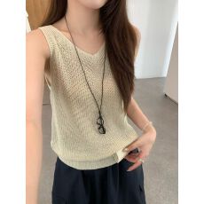 批发实拍26年夏上新！简韩V领休闲针织背心