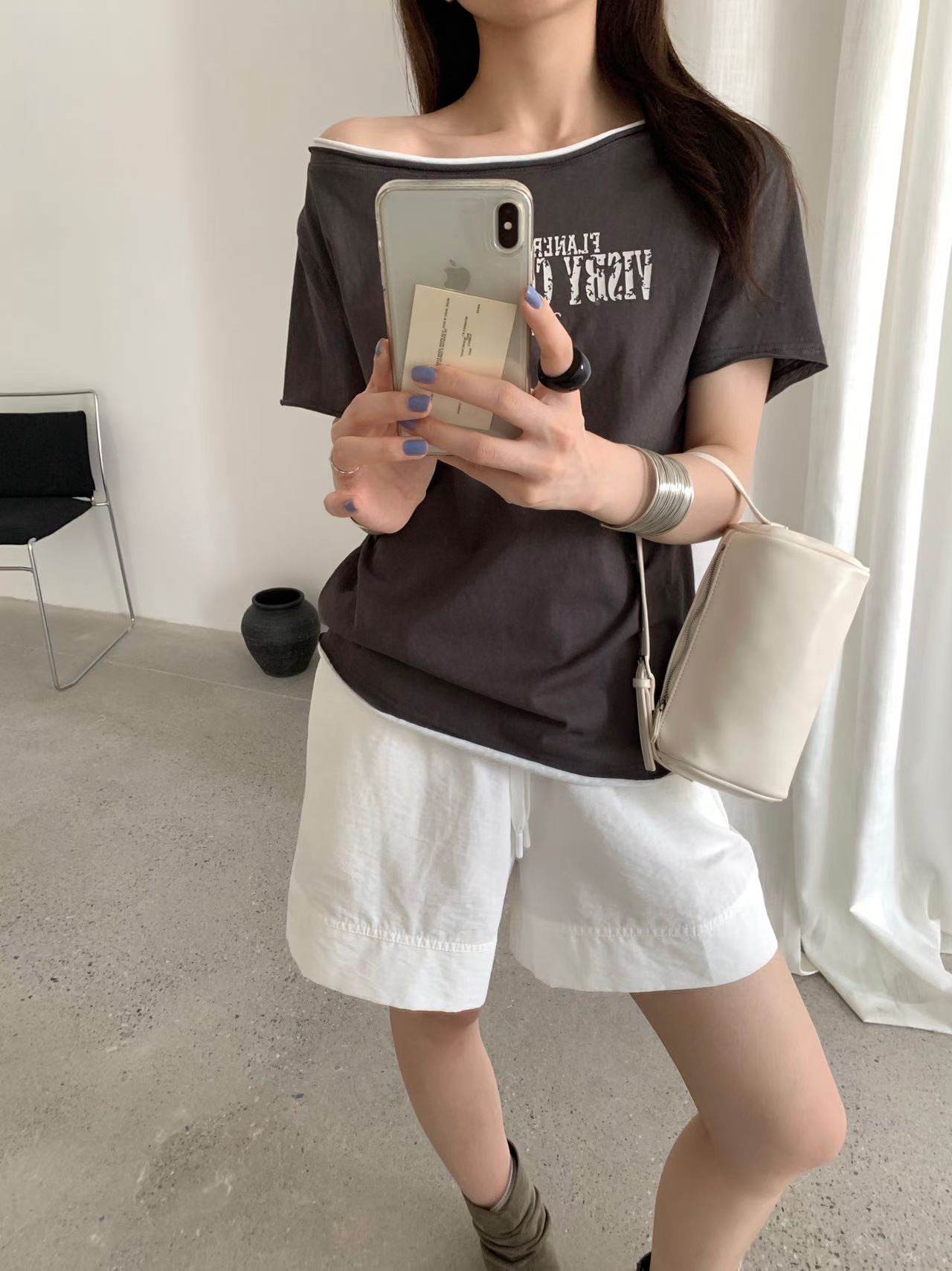 실사 26 여름 켜기 새로운 아메리칸 레트로 알파벳 프린트 반팔 티셔츠