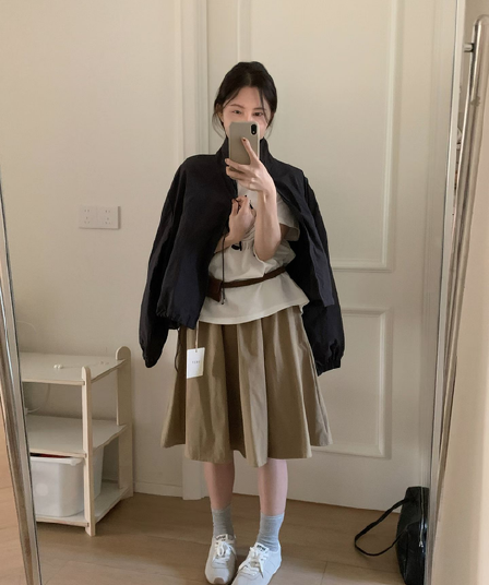 실사 26 가을 켜기 새로운 이른 가을 다용도 패션 싱글 제품 있음 질감 방풍 짧은 외투