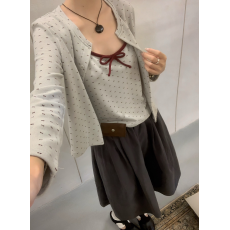 批发小女人减龄蝴蝶结针织开衫+<b class='q'>吊带</b>绑带背心两件套套装