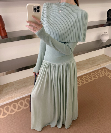 실사 이른 가을 필수 하나 의류 둘 착용 빅 칼라 숄 몸매 가꾸기 니트 스웨터 경기 피 어깨끈 품질 검사 보고서