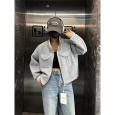 批发<b class='q'>实拍</b>棒球服女2024秋季新款休闲运动外套短款立领宽松夹克长袖上衣