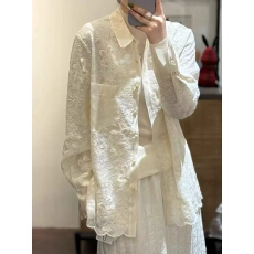 批发微薄微透小性感蕾丝衬衫<b class='q'>女长袖</b>2025秋冬新款百搭防晒小外套