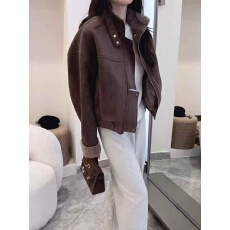 秋冬新款韩版宽松显瘦翻领皮毛一体外套女休闲百搭夹克