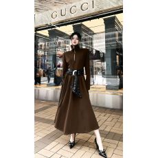 批发高级感半拉链设计高领长袖<b class='q'>连衣裙</b>25新款配废土风<b class='q'>流苏</b>柳钉皮宽腰封