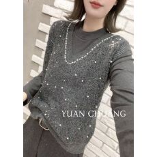 批发2025秋季新款<b class='q'>韩版</b>时尚百搭V领无袖针织马甲+打底衫女宽松显瘦上衣