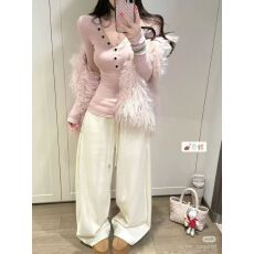 批发年轻少女粉色仿羊羔毛毛<b class='q'>马甲</b>背心2025秋冬新款两件套