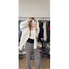 批发新款韩版时尚条纹吊带辣妹绑带背心休闲裤防晒开衫<b class='q'>女</b>休闲三件套