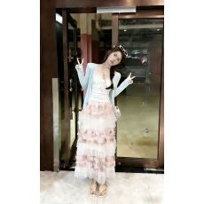 批发2026针织开衫吊带女<b class='q'>长袖</b>毛衣吊带背心蛋糕半身裙三件套装