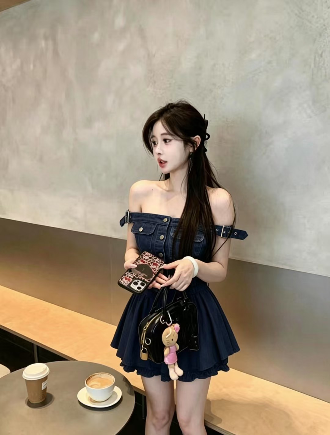 2026 부서 핫걸 품격 오프숄더 맨위 다용도 짧은 바지 투피스 세트