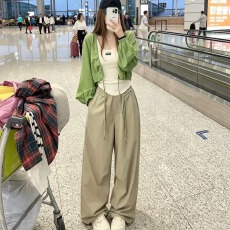 批发防晒雪纺衬衫背心女2026年<b class='q'>夏季</b>新款设计感衬衣开衫休闲裤三件套