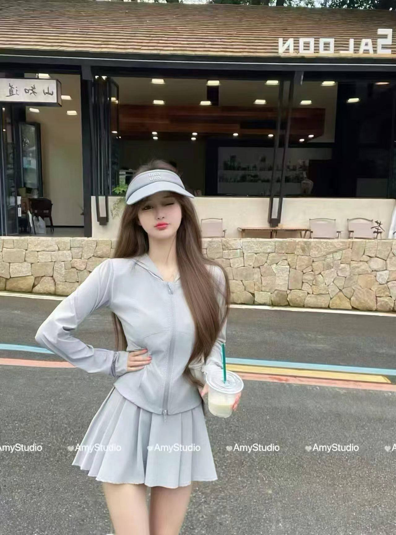 스포츠 슈트 여성 달콤한 핫걸 몸매 가꾸기 긴팔 카디건 코트 여름 반바지 투피스 세트